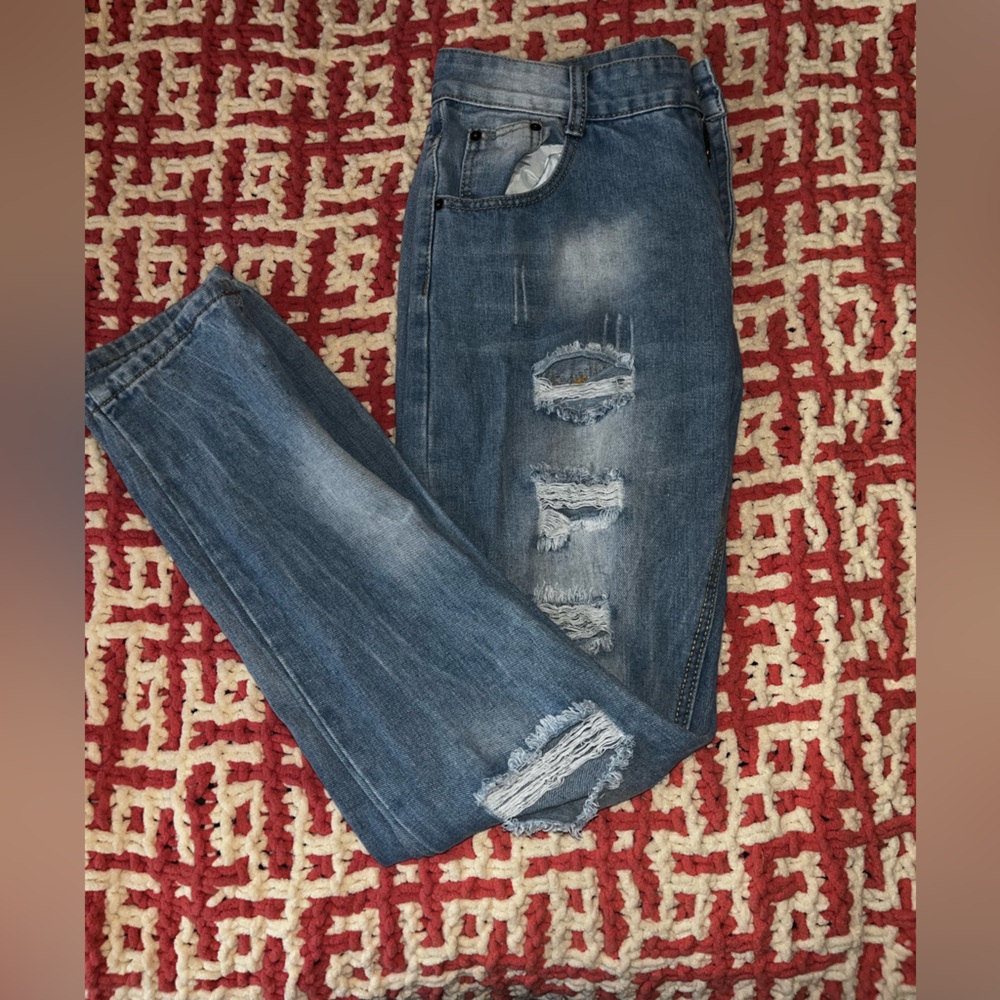 Fred Marshall Blue Relaxed Distressed Jeans